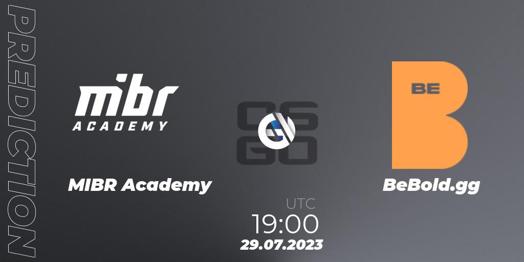 Pronóstico MIBR Academy - BeBold.gg. 29.07.2023 at 19:00, Counter-Strike (CS2), Gamers Club Liga Série A: July 2023