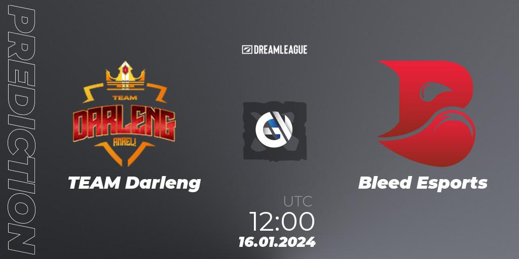 Pronóstico TEAM Darleng - Bleed Esports. 16.01.2024 at 12:01, Dota 2, DreamLeague Season 22: Southeast Asia Closed Qualifier