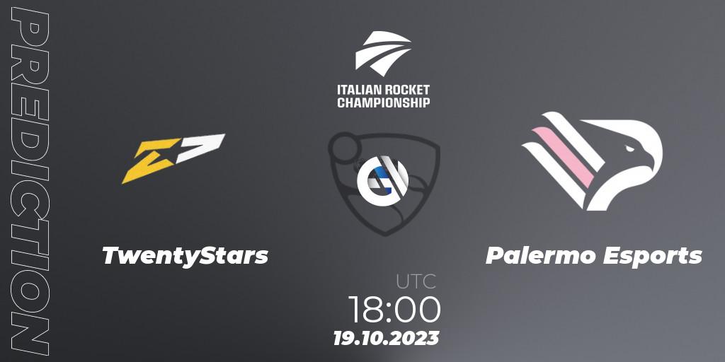 Pronóstico TwentyStars - Palermo Esports. 19.10.2023 at 18:00, Rocket League, Italian Rocket Championship Season 11Serie A Relegation