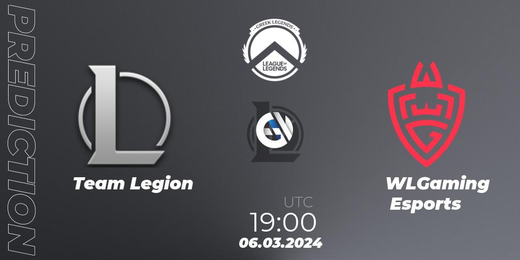 Pronóstico Team Legion - WLGaming Esports. 06.03.2024 at 19:00, LoL, GLL Spring 2024