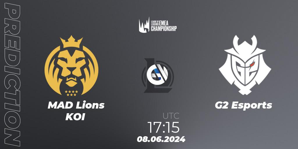 Pronóstico MAD Lions KOI - G2 Esports. 08.06.2024 at 17:15, LoL, LEC Summer 2024 - Regular Season