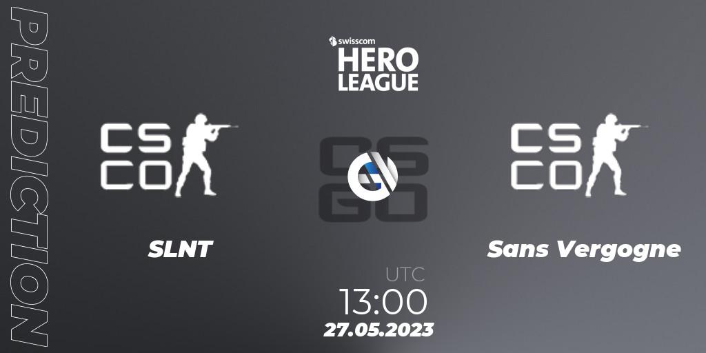 Pronóstico SLNT - Sans Vergogne. 27.05.2023 at 13:00, Counter-Strike (CS2), Swisscom Hero League Spring 2023
