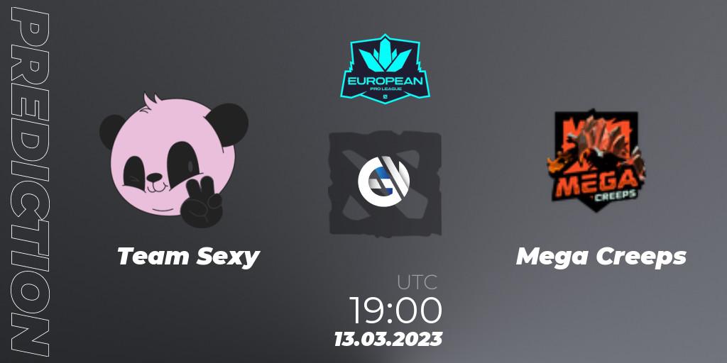 Pronóstico Team Sexy - Mega Creeps. 13.03.2023 at 20:00, Dota 2, European Pro League Season 7