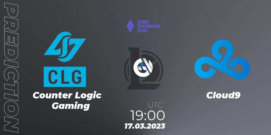 Pronóstico Counter Logic Gaming - Cloud9. 17.03.23, LoL, LCS Spring 2023 - Group Stage