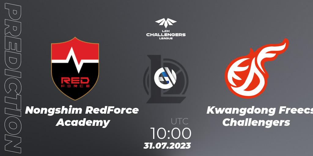 Pronóstico Nongshim RedForce Academy - Kwangdong Freecs Challengers. 31.07.2023 at 10:30, LoL, LCK Challengers League 2023 Summer - Group Stage