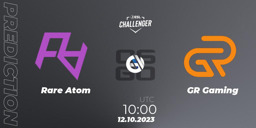 Pronóstico Rare Atom - GR Gaming. 12.10.2023 at 10:10, Counter-Strike (CS2), ESL Challenger at DreamHack Winter 2023: Asian Open Qualifier
