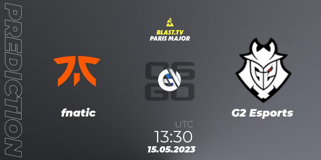 Pronóstico fnatic - G2 Esports. 15.05.23, CS2 (CS:GO), BLAST Paris Major 2023