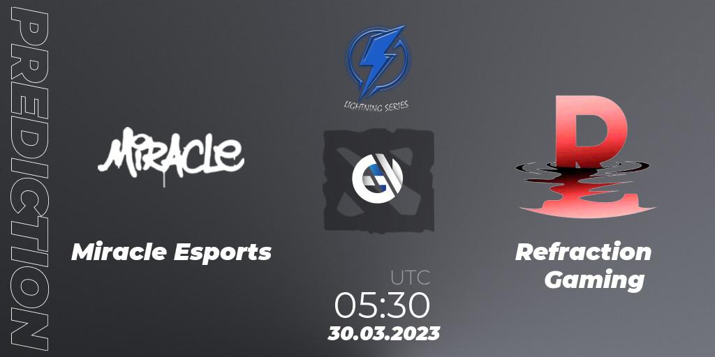 Pronóstico Miracle Esports - Refraction Gaming. 30.03.23, Dota 2, Lightning Series