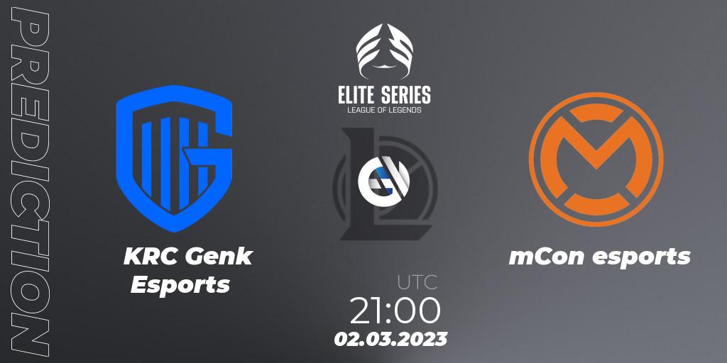 Pronóstico KRC Genk Esports - mCon esports. 02.03.2023 at 21:00, LoL, Elite Series Spring 2023 - Group Stage