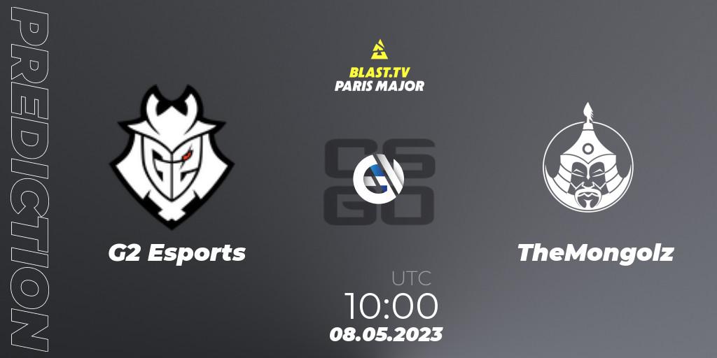 Pronóstico G2 Esports - TheMongolz. 08.05.2023 at 11:05, Counter-Strike (CS2), BLAST Paris Major 2023 Challengers Stage