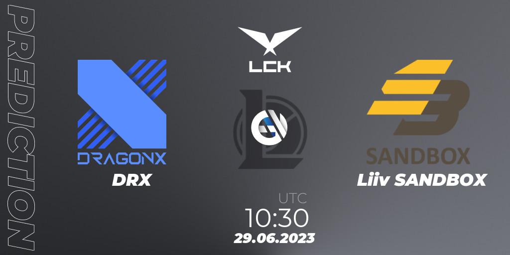 Pronóstico DRX - Liiv SANDBOX. 29.06.23, LoL, LCK Summer 2023 Regular Season