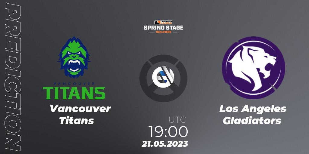Pronóstico Vancouver Titans - Los Angeles Gladiators. 21.05.2023 at 19:00, Overwatch, OWL Stage Qualifiers Spring 2023 West