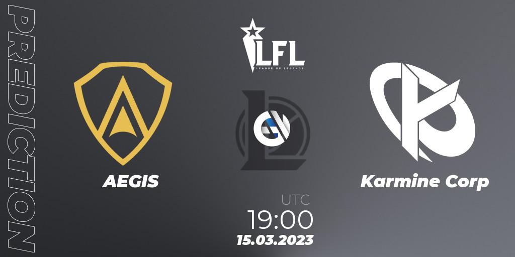 Pronóstico AEGIS - Karmine Corp. 15.03.2023 at 19:00, LoL, LFL Spring 2023 - Group Stage