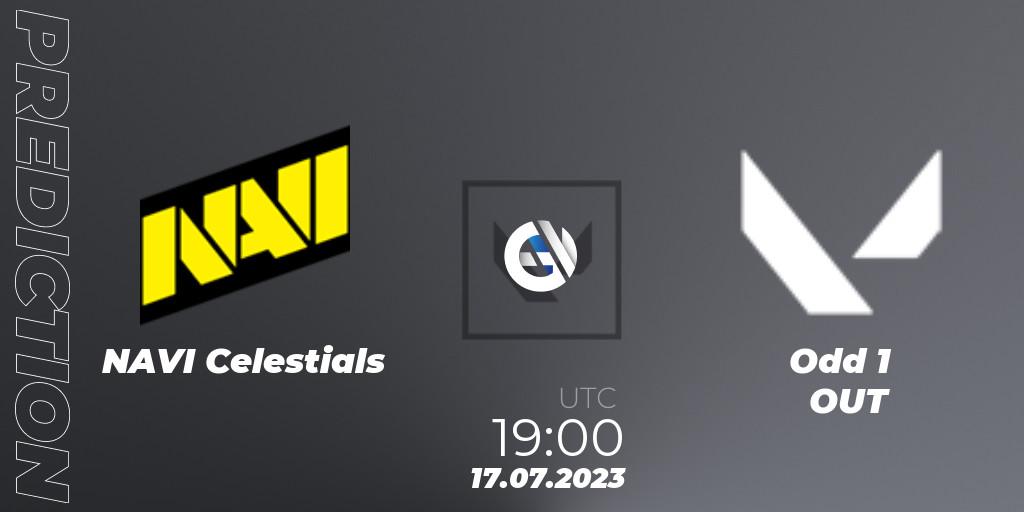 Pronóstico NAVI Celestials - Odd 1 OUT. 17.07.2023 at 19:45, VALORANT, VCT 2023: Game Changers EMEA Series 2 - Group Stage