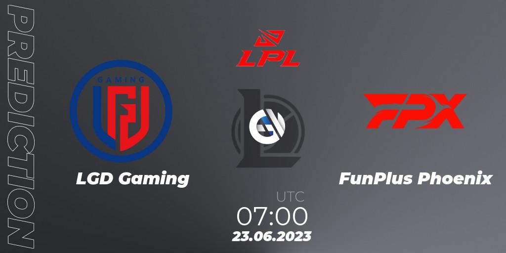 Pronóstico LGD Gaming - FunPlus Phoenix. 23.06.23, LoL, LPL Summer 2023 Regular Season