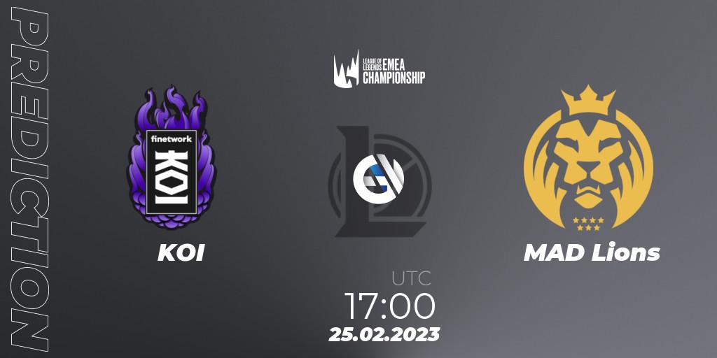 Pronóstico KOI - MAD Lions. 25.02.2023 at 17:00, LoL, LEC Winter 2023 - Playoff