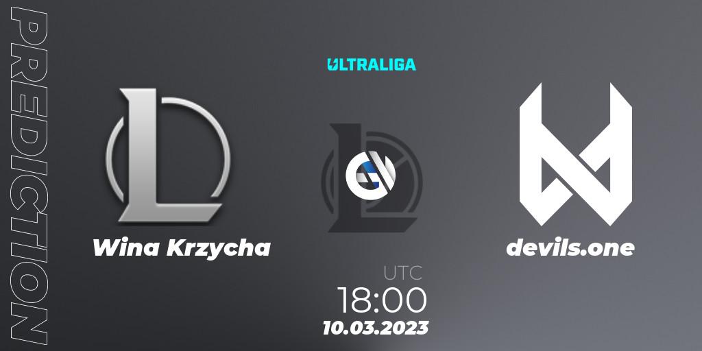 Pronóstico Wina Krzycha - devils.one. 10.03.2023 at 18:00, LoL, Ultraliga 2nd Division Season 6