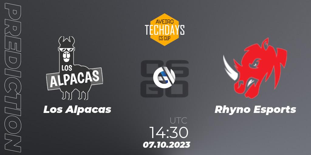Pronóstico Los Alpacas - Rhyno Esports. 07.10.2023 at 14:30, Counter-Strike (CS2), Aveiro Techdays Cup 2023