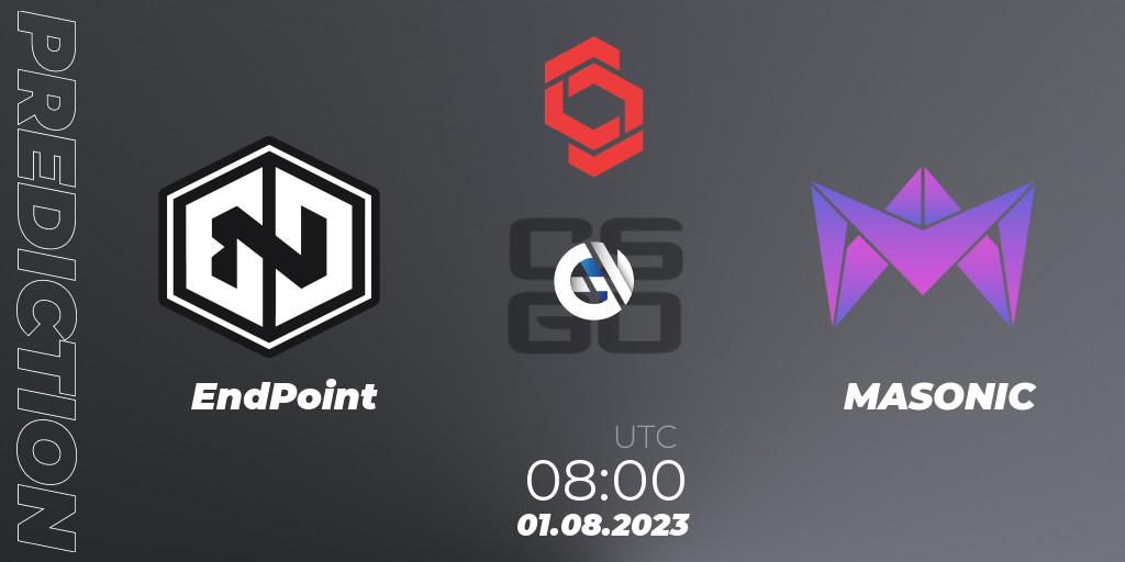 Pronóstico EndPoint - MASONIC. 01.08.2023 at 08:00, Counter-Strike (CS2), CCT Central Europe Series #7
