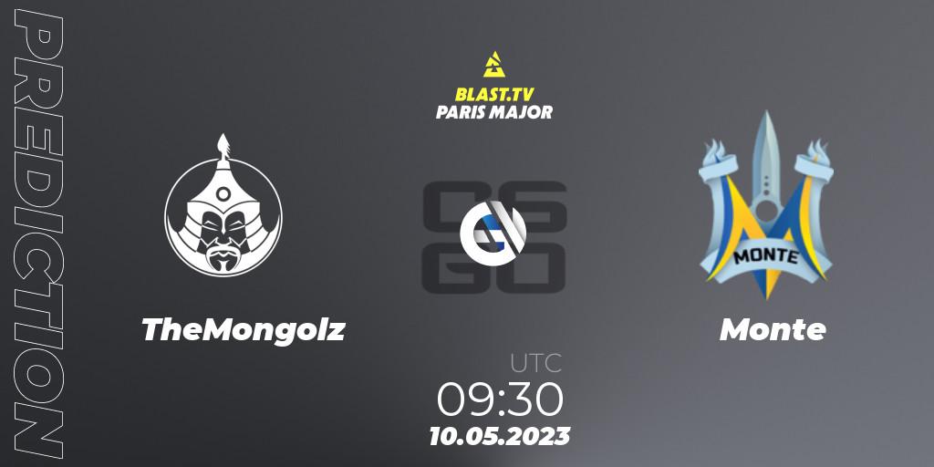 Pronóstico TheMongolz - Monte. 10.05.2023 at 09:30, Counter-Strike (CS2), BLAST Paris Major 2023 Challengers Stage