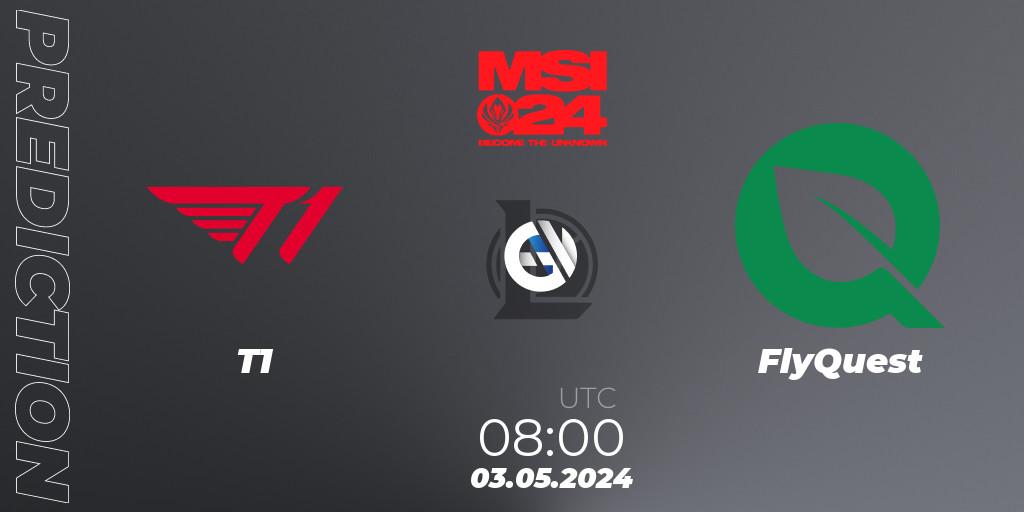 Pronóstico T1 - FlyQuest. 03.05.24, LoL, Mid-Season Invitational 2024 - Play-In Stage