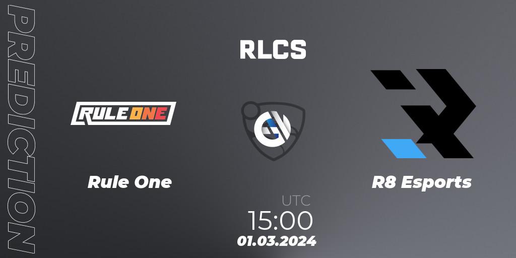 Pronóstico Rule One - R8 Esports. 01.03.2024 at 15:00, Rocket League, RLCS 2024 - Major 1: MENA Open Qualifier 3
