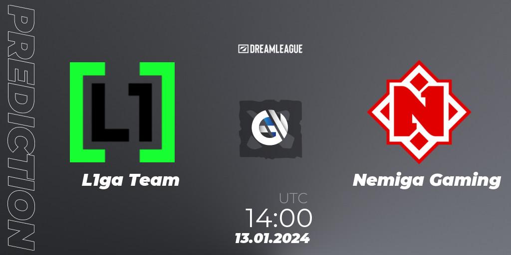 Pronóstico L1ga Team - Nemiga Gaming. 13.01.24, Dota 2, DreamLeague Season 22: Eastern Europe Closed Qualifier