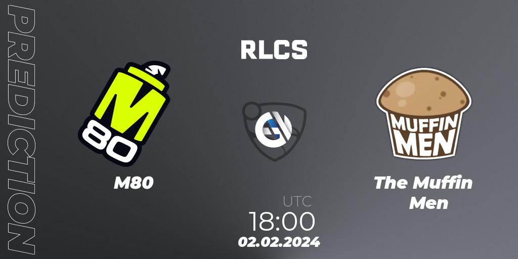 Pronóstico M80 - The Muffin Men. 02.02.2024 at 18:00, Rocket League, RLCS 2024 - Major 1: North America Open Qualifier 1