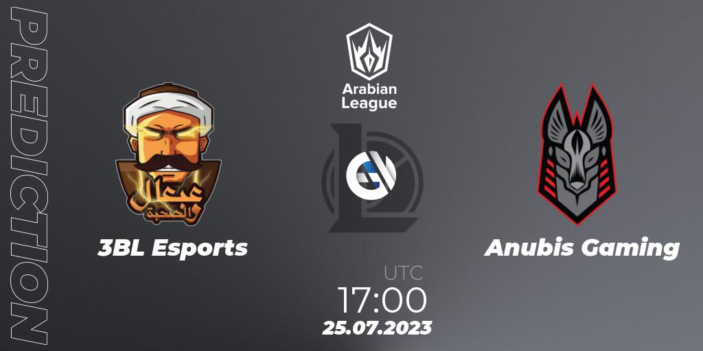 Pronóstico 3BL Esports - Anubis Gaming. 25.07.23, LoL, Arabian League Summer 2023 - Group Stage