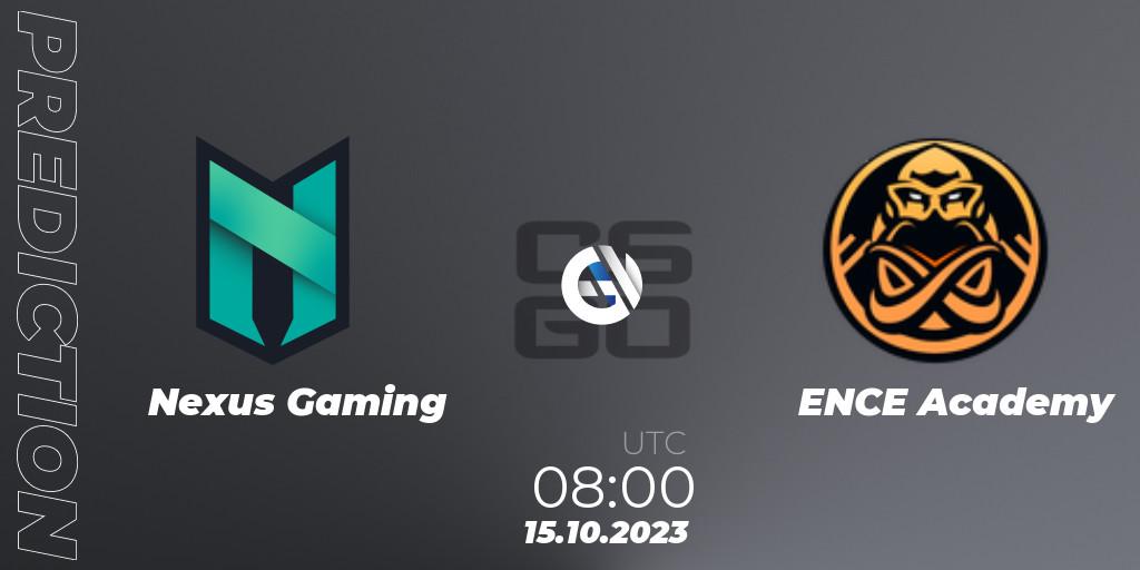 Pronóstico Nexus Gaming - ENCE Academy. 15.10.2023 at 08:00, Counter-Strike (CS2), European Pro League Season 11: Division 2