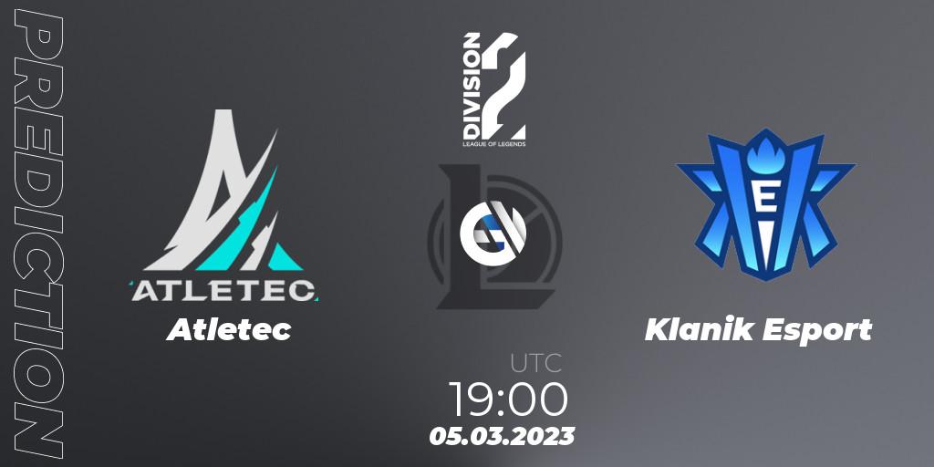Pronóstico Atletec - Klanik Esport. 05.03.2023 at 19:00, LoL, LFL Division 2 Spring 2023 - Group Stage