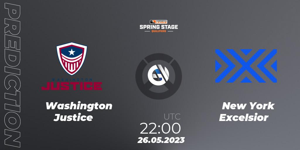 Pronóstico Washington Justice - New York Excelsior. 26.05.2023 at 22:00, Overwatch, OWL Stage Qualifiers Spring 2023 West