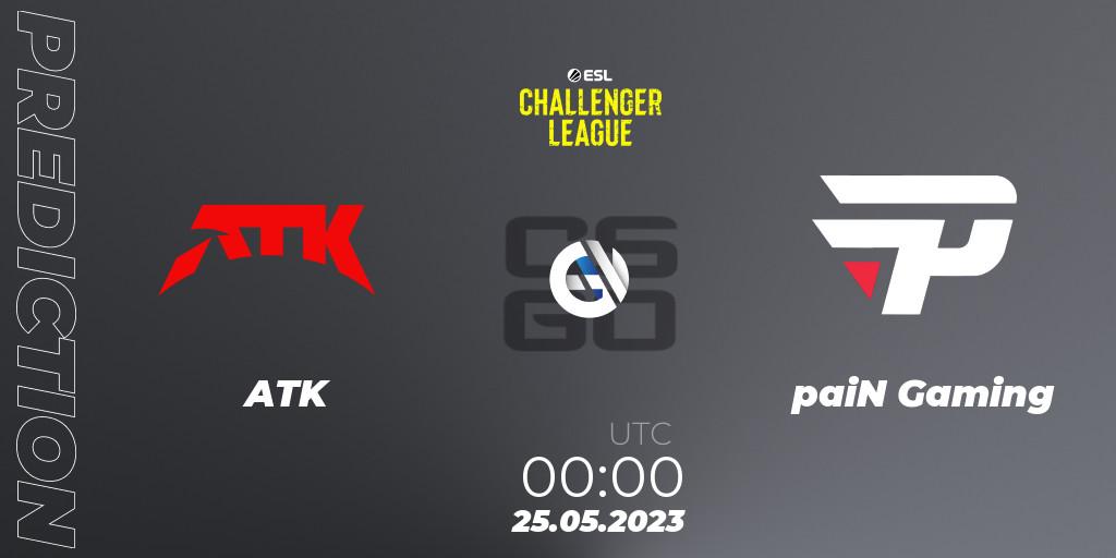 Pronóstico ATK - paiN Gaming. 25.05.23, CS2 (CS:GO), ESL Challenger League Season 45: North America