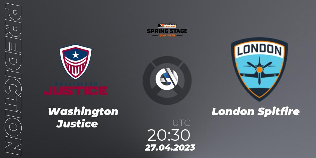 Pronóstico Washington Justice - London Spitfire. 27.04.2023 at 21:15, Overwatch, OWL Stage Qualifiers Spring 2023 West