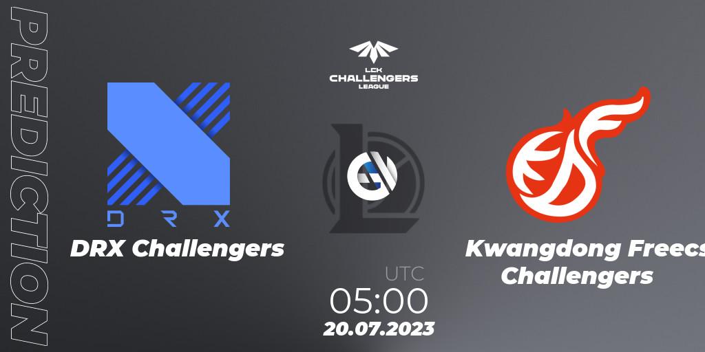 Pronóstico DRX Challengers - Kwangdong Freecs Challengers. 20.07.2023 at 05:00, LoL, LCK Challengers League 2023 Summer - Group Stage