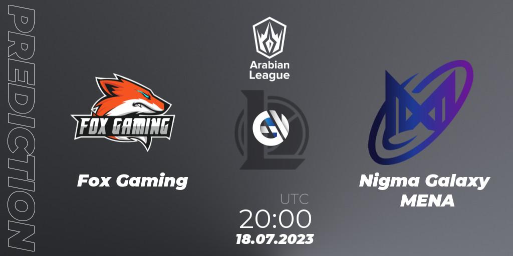 Pronóstico Fox Gaming - Nigma Galaxy MENA. 18.07.2023 at 20:00, LoL, Arabian League Summer 2023 - Group Stage