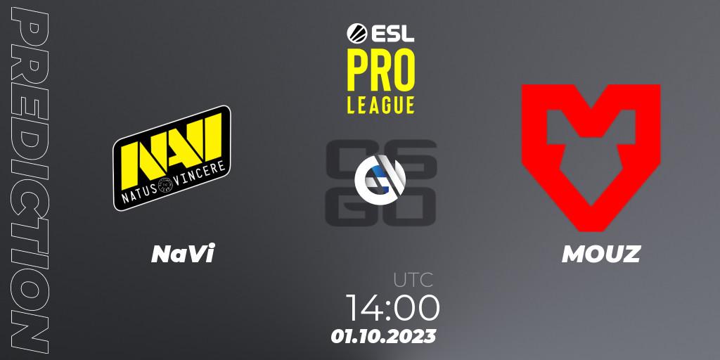 Pronóstico NaVi - MOUZ. 01.10.23, CS2 (CS:GO), ESL Pro League Season 18
