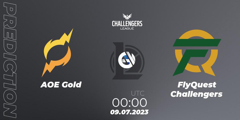 Pronóstico AOE Gold - FlyQuest Challengers. 09.07.2023 at 00:00, LoL, North American Challengers League 2023 Summer - Group Stage