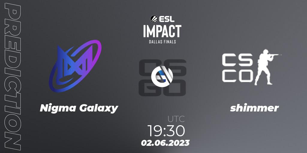 Pronóstico Nigma Galaxy - shimmer. 02.06.23, CS2 (CS:GO), ESL Impact League Season 3