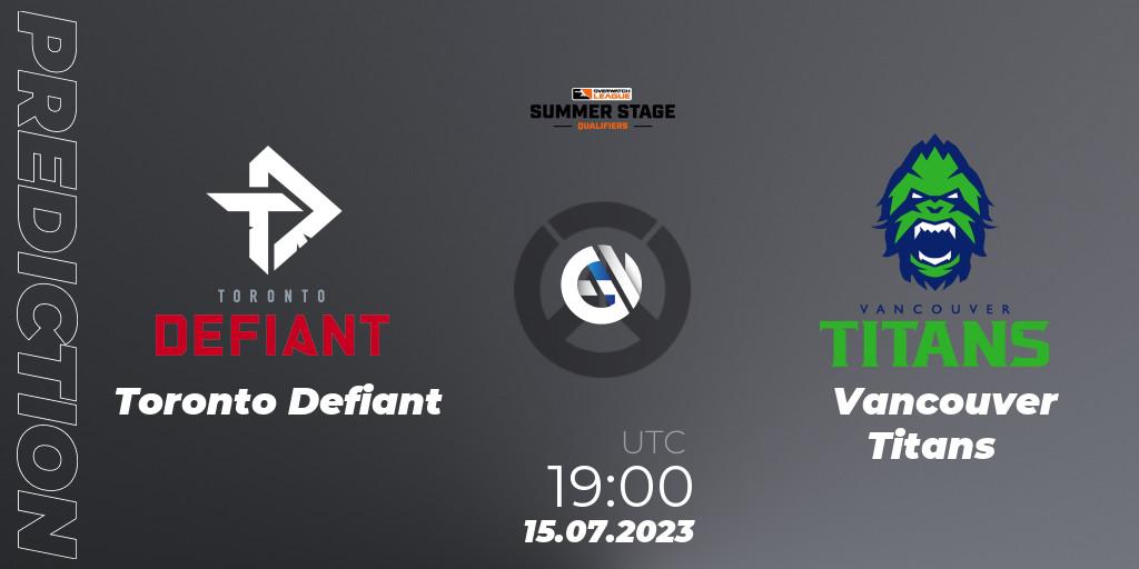 Pronóstico Toronto Defiant - Vancouver Titans. 15.07.2023 at 19:00, Overwatch, Overwatch League 2023 - Summer Stage Qualifiers
