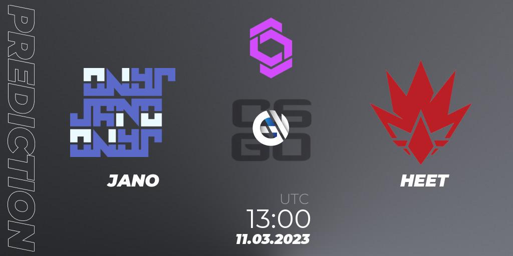 Pronóstico JANO - HEET. 11.03.2023 at 13:15, Counter-Strike (CS2), CCT West Europe Series #2