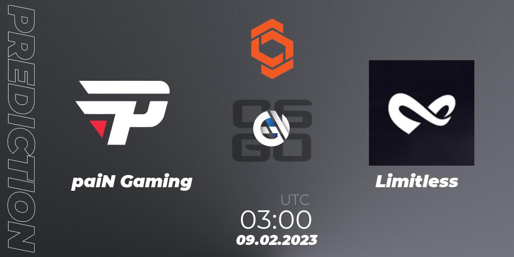 Pronóstico paiN Gaming - Limitless. 09.02.2023 at 03:00, Counter-Strike (CS2), CCT North America Series #3