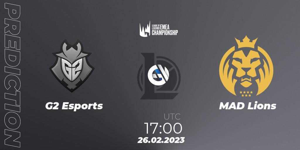 Pronóstico G2 Esports - MAD Lions. 26.02.2023 at 17:00, LoL, LEC Winter 2023 - Playoff