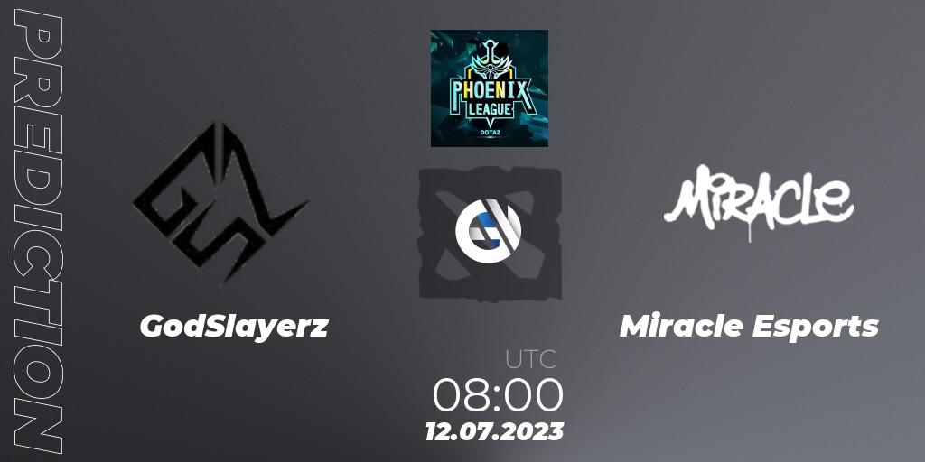 Pronóstico GodSlayerz - Miracle Esports. 12.07.2023 at 08:48, Dota 2, Dota 2 Phoenix League
