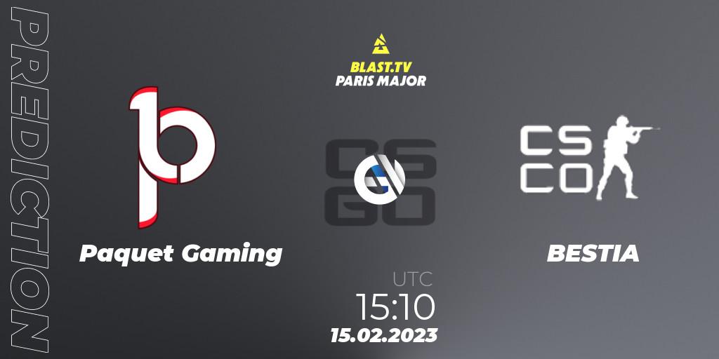 Pronóstico Paquetá Gaming - BESTIA. 15.02.2023 at 15:20, Counter-Strike (CS2), BLAST.tv Paris Major 2023 South America RMR Open Qualifier