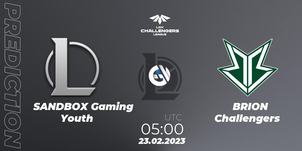 Pronóstico SANDBOX Gaming Youth - Brion Esports Challengers. 23.02.2023 at 05:00, LoL, LCK Challengers League 2023 Spring