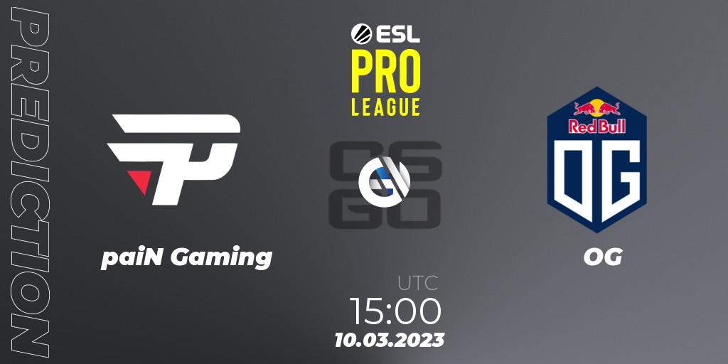 Pronóstico paiN Gaming - OG. 10.03.23, CS2 (CS:GO), ESL Pro League Season 17