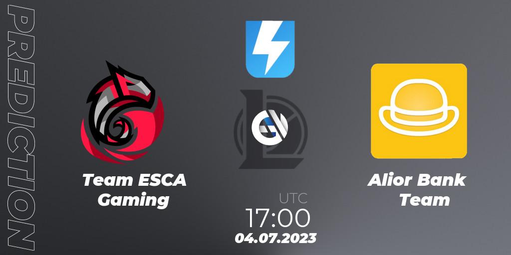 Pronóstico Team ESCA Gaming - Alior Bank Team. 27.06.2023 at 16:00, LoL, Ultraliga Season 10 2023 Regular Season