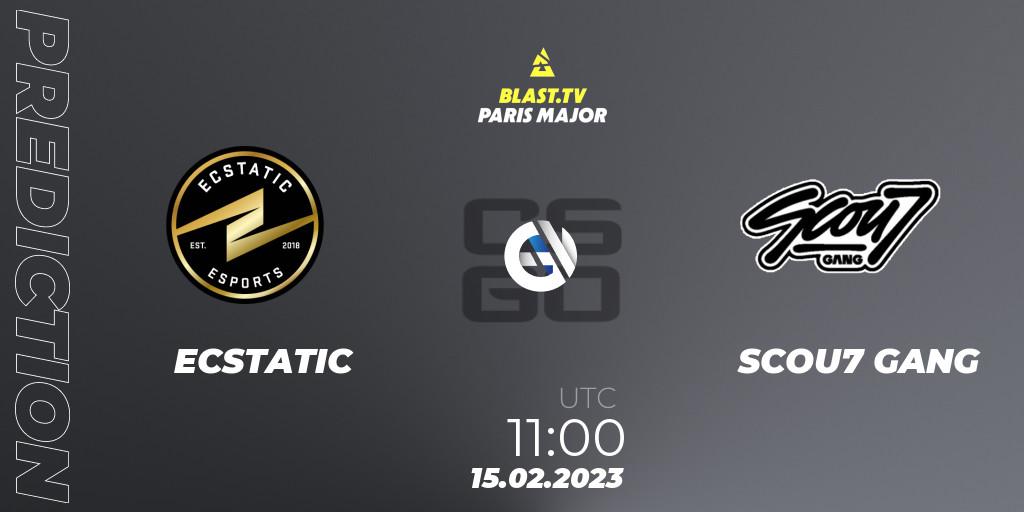 Pronóstico ECSTATIC - SCOU7 GANG. 15.02.2023 at 11:00, Counter-Strike (CS2), BLAST.tv Paris Major 2023 Europe RMR Open Qualifier 2