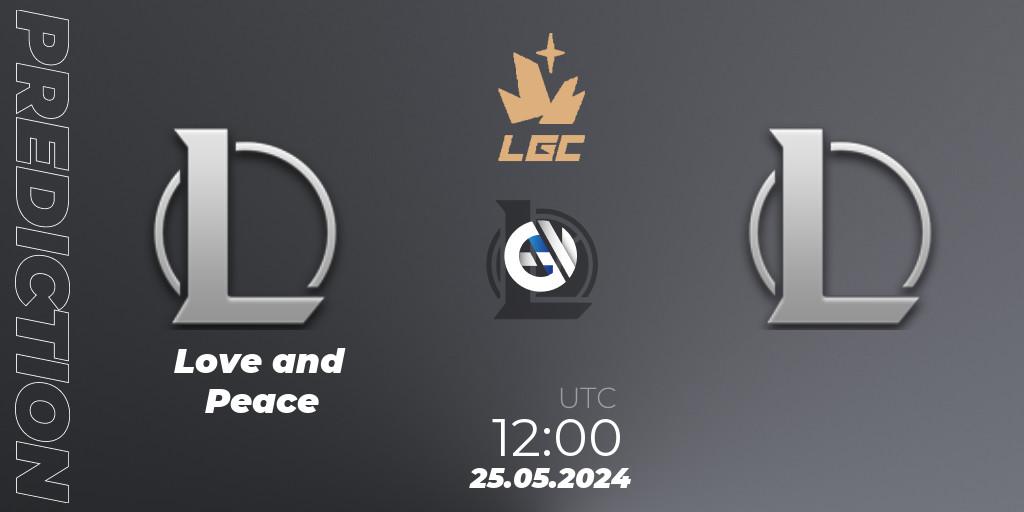 Pronóstico Love and Peace - 卧龙凤雏. 25.05.2024 at 12:00, LoL, Legend Cup 2024